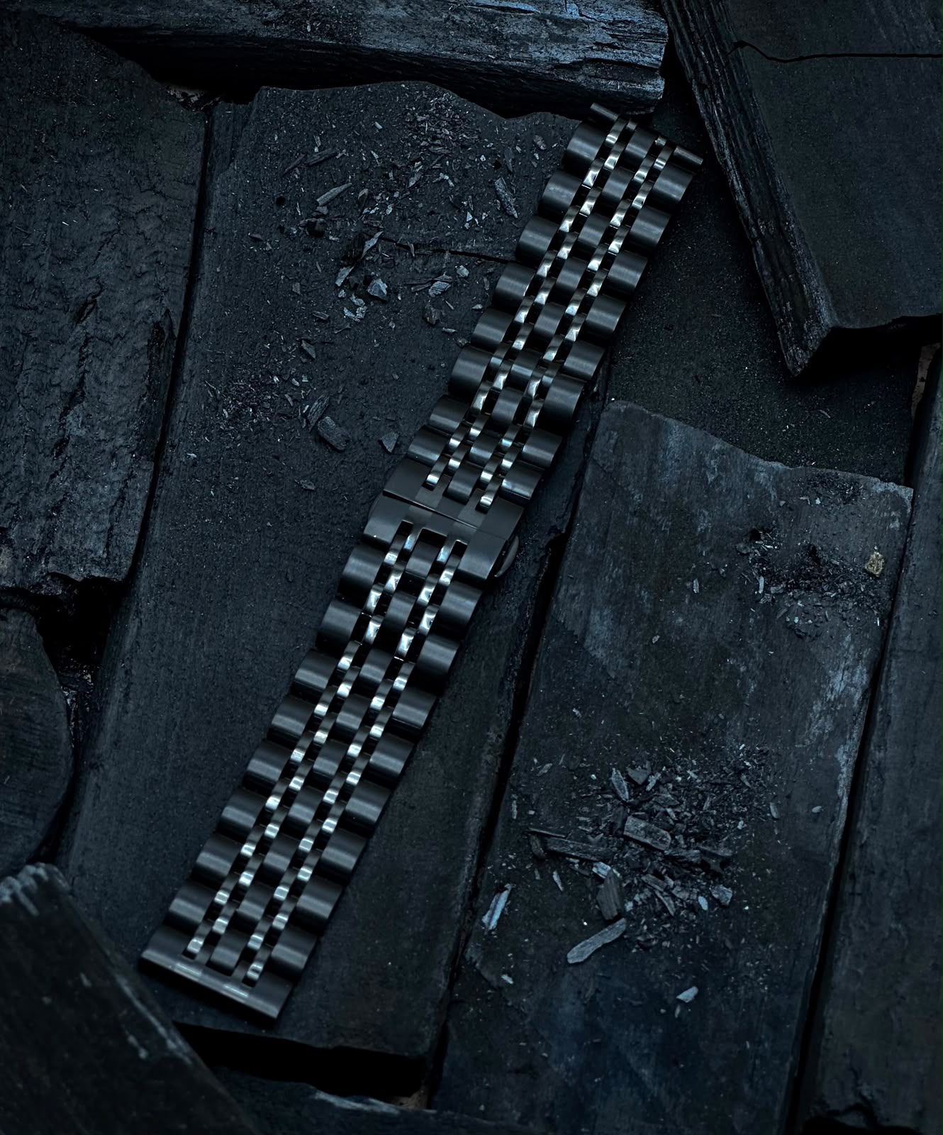 Steel watch on a table